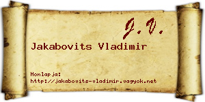 Jakabovits Vladimir névjegykártya